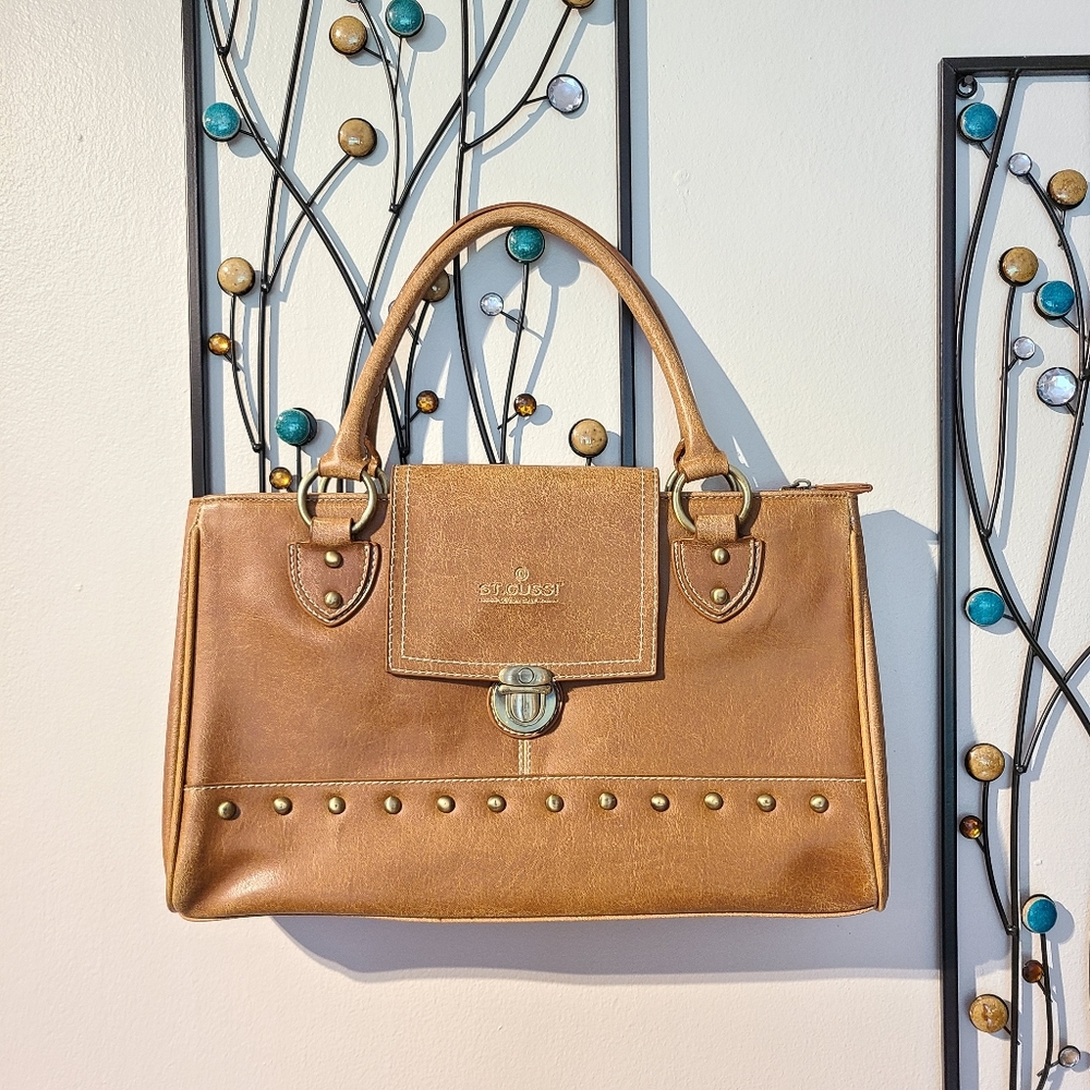 St. Gussi design Italy leather shoulder bag